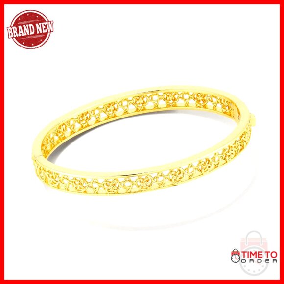 Gold Plated Brass Bangle Bracelet Elegant Minimal Chic Versatile Wear